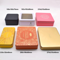 Boîtes à biscuits imprimées Vide Carré Rectangulaire Dessert Baklava Sweet Cookie Tin Box avec Insert PVC Blister Tray