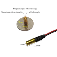 Module laser rouge 650nm de haute qualité, 5mw, diamètre de diode 4mm, super petite taille et localisateur de points, accessoires de machine optique, en laiton, 2 pièces