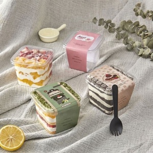 Disposable <b>Plastic</b> Cups Clear Portion Transparent Trapezoidal Food <b>Container</b> Jelly Yogurt Mousses Dessert Cups - Product Image 6
