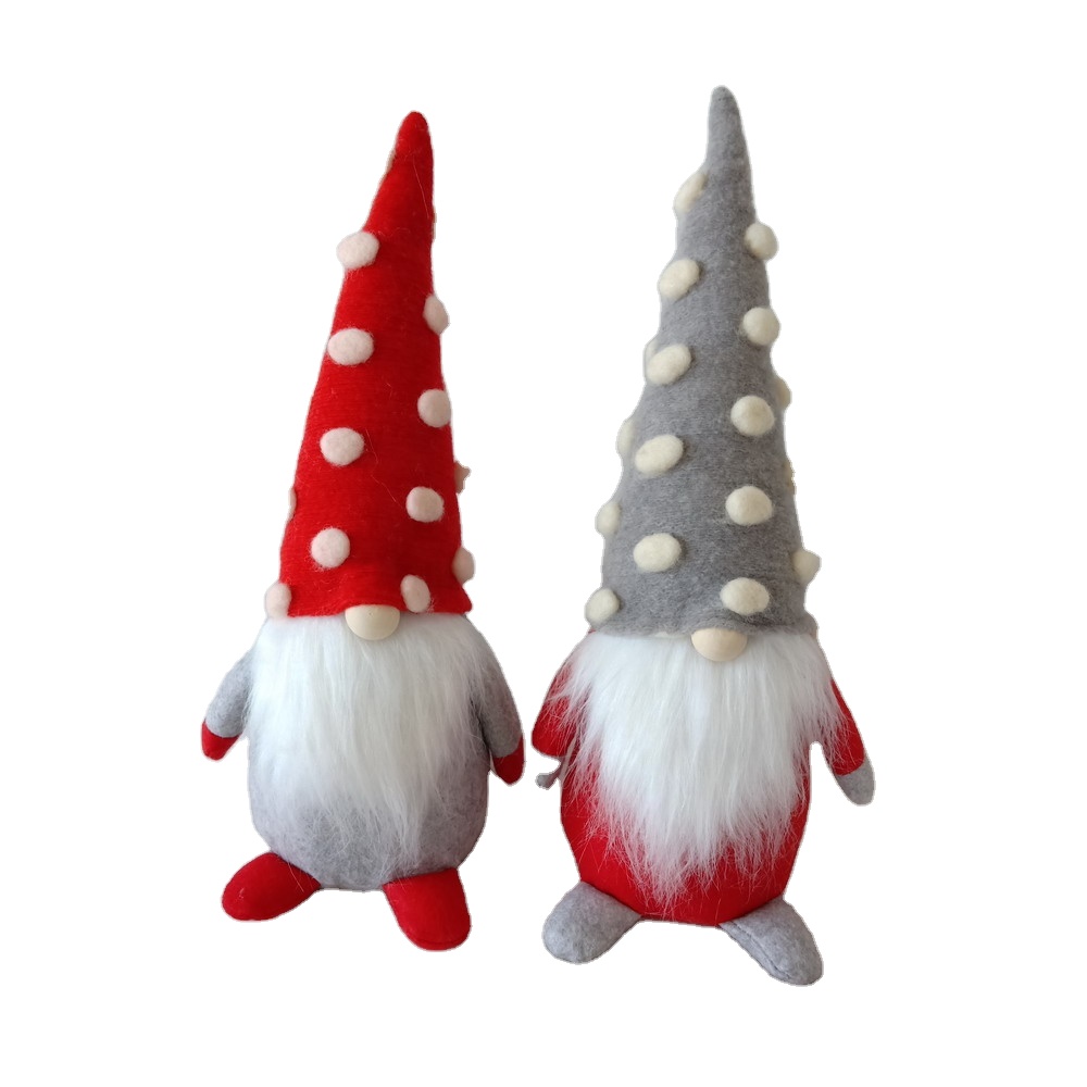 Hot sell felt fabric Santa Claus sharp hat kids toy Christmas tree decoration dolls