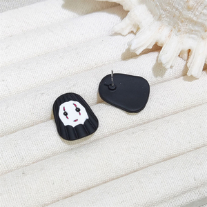 เครื่องประดับที่น่ารัก2025 faceless ผู้ชายอินเทรนด์ผู้หญิงต่างหูชุบเงินต่างหูการ์ตูนอะนิเมะ <span class=keywords><strong>kaonashi</strong></span> สำหรับของขวัญเด็กผู้หญิง - Product Image 3