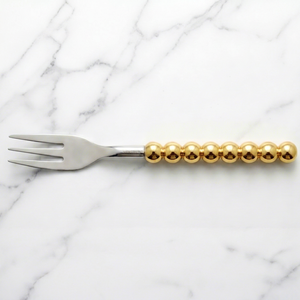 Ensemble de couverts en acier inoxydable multi-usages avec poignées en perles dorées pour la restauration, le service, les desserts, les mariages, la cuisine et les restaurants - Product Image 1