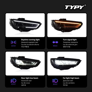 Fari <span class=keywords><strong>LED</strong></span> Dinamici con Indicatori di Direzione per <span class=keywords><strong>Audi</strong></span> <span class=keywords><strong>A3</strong></span> 2013-2016, Luci Auto Nuove con Lente Proiettore, Accessori Automobilistici - Product Image 5