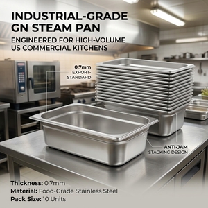 ถาดสแตนเลสขนาดมาตรฐานยุโรป GN สำหรับอุ่นอาหารในครัวร้านอาหาร - Product Image 4