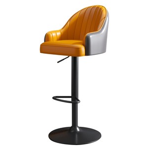 <span class=keywords><strong>Chaise</strong></span> de <span class=keywords><strong>bar</strong></span> décontractée moderne <span class=keywords><strong>scandinave</strong></span> luxueuse tabouret en cuir haut accessible pour usage domestique cuisine salle à manger dossier réglable - Product Image 5