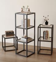 Étagères d'angle modernes en verre multicouches pour le salon, la chambre à coucher, étagères de fenêtre florales pour le rangement de la figurine