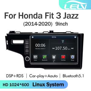<span class=keywords><strong>Radio</strong></span> para Auto LELV de <span class=keywords><strong>9</strong></span> Pulgadas con Sistema Linux para Honda Fit 3 Jazz (2014-2020), Pantalla Dividida, Navegación Estéreo, Reproductor de Video Android Auto - Product Image 1