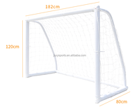 But de football en plastique d'extérieur 182 x 120 cm, avec accessoires complets, attaches de fixation et piquets de sol pour l'entraînement sportif des enfants