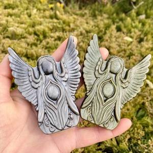 Cristal d'obsidienne naturelle de haute qualité, artisanat de cristal, ange porte-bonheur, pour cadeau souvenir - Product Image 5