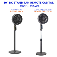 Ventilateur sur pied à 9 vitesses, avec minuterie de 9 heures, moteur DC, 3 modes, télécommande tactile, hauteur réglable de 10 pouces, pour chambre à coucher et bureau
