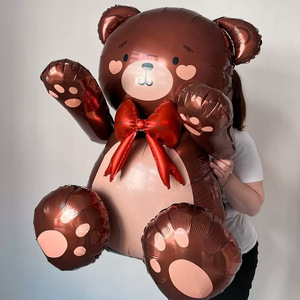 Palloncino in lamina di alluminio a forma di <span class=keywords><strong>orsetto</strong></span> che abbraccia, <span class=keywords><strong>con</strong></span> animali dei cartoni animati, per torte, in confezione di carta - Product Image 4