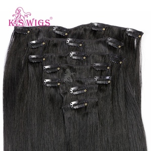 Extensions de cheveux naturels chinois Remy 100 % en gros, à clipser, cuticules alignées, double épaisseur, doux, sans perte, couleur claire, lisses naturels. - Product Image 4