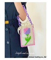 Sacs carrés en perles tissés à la main, style tulipe, avec une seule bandoulière, frais et élégants, à ouverture supérieure, en gros, en stock, cadeaux pour petites amies