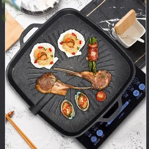 Bbq Grill Plate coreano Medical Stone Round Square Portable Teppanyaki Barbecue Plate coreano Bbq Pan Cassette stufa