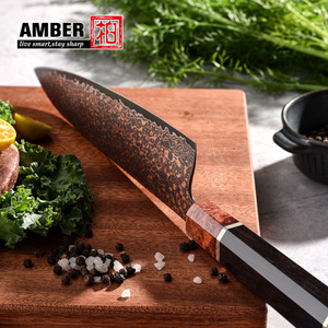 Bộ dao bếp Nhật Bản 37 lớp thép Damascus đồng ba màu, chất lượng cao, cán gỗ - Product Image 5