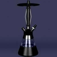 Chicha arabe moderne en aluminium de haute qualité, très vendue, avec un seul tuyau, accessoires complets, éclairage LED écologique