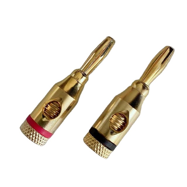 4mm Banana Plug Gold Plated Zinc Alloy HiFi Audio Connector for Amplifier Receiver Brand New AV Cable