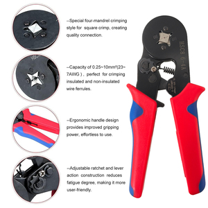 Pince à sertir tubulaire auto-ajustable 6-4A pour cosses de câble, embouts de câble et gaine de protection – Kit d'outils de sertissage - Product Image 2