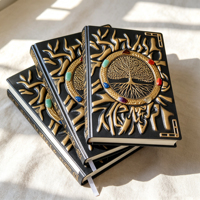 Oferta Especial: Cuaderno de Cristales Curativos con Gemas, Grava de Ágata y Jaspe, Árbol de la Vida y Siete Chakras, Ideal para Regalo