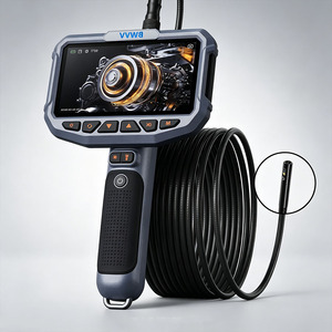 Caméra d'inspection industrielle directe usine, 5 pouces, double <span class=keywords><strong>objectif</strong></span> 8 mm, câble semi-rigide 5 m, mini-endoscope, boroscope à triple <span class=keywords><strong>objectif</strong></span> - Product Image 1