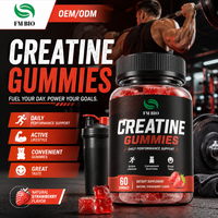 Gummies de créatine saveur fraise, marque privée OEM ODM, supplément nutritionnel sportif quotidien, logo personnalisé