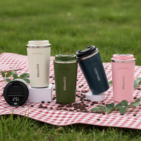 Tasses en acier inoxydable personnalisées de 380 ml et 510 ml avec couvercle à affichage de la température, gobelet isotherme à double paroi pour cadeau, rentrée scolaire