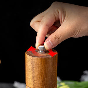 Moulin à sel et à poivre manuel en bois d'acacia A2759 pour cuisine, outil de cuisson en gros - Product Image 2