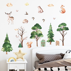 Autocollants singe éléphant Animaux de la <span class=keywords><strong>jungle</strong></span> Papier peint pour chambre à coucher Autocollant auto-adhésif Salon Décoration murale Décoration murale de fond de télévision - Product Image 6