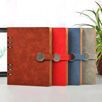 Carnet FOSKA A5, couverture de classeur à 6 anneaux, rechargeable, feuilles mobiles, planificateur personnel, porte-documents en cuir PU avec 100 feuilles de papier 80GSM