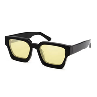 Vente en gros de lunettes de soleil vintage à monture carrée surdimensionnée en acétate, verres optiques colorés, UV400, unisexe pour tous les visages