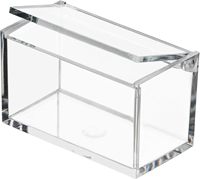 Boîte rectangulaire en acrylique transparente Hammont avec couvercle à charnières, petit organisateur de rangement de bureau en plastique pour les boules de coton, les bijoux |