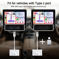 Adaptor Wireless Carplay, untuk Apple iPhone Auto bermain mobil dengan Android berkabel ke Carplay nirkabel