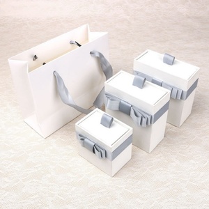 <b>White</b> Cardboard Jewelry <b>Box</b> with Side Bow Simple Jewelry <b>Box</b> with Paper Bag Custom logo Cardboard Jewelry <b>Box</b> for <b>Gifting</b> - Product Image 5