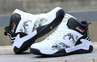 Chaussures de Sport Montantes de Basket-Ball pour Hommes, Légères, avec Sangle, Imperméables, en Cuir, à Semelle Épaisse, Hauteur Augmentée, Baskets Décontractées
