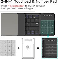 Nuevo Teclado Inalámbrico BT Portátil Plegable con Teclado de Tijera Recargable y Panel Táctil, Compatible con Conexión de 4 Dispositivos
