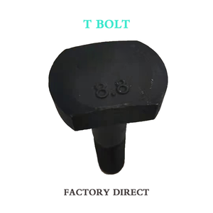 Factory Direct Black Oxide Carbon Steel Grade8.8 <strong>T</strong>-Head <strong>Bolt</strong> M6 M8 M10 M12 M16 M20 M24 M27 M30 Full Thread Half Thread <strong>T</strong> <strong>Bolt</strong> - Product Image 1