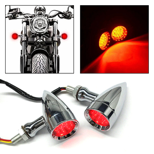 ไฟเลี้ยว LED สไตล์วินเทจทรงกระสุน สีเหลืองอำพัน สำหรับรถมอเตอร์ไซค์ฮาร์เลย์ - Product Image 2
