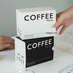 Scatola in cartone bianco stampata a colori con finestra per bevande caffè Blue Mountain Mocha Latte, confezione per caffè freddo specialty con maniglia. - Product Image 4