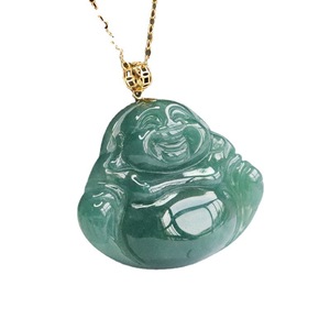 Pendentif masculin <span class=keywords><strong>en</strong></span> <span class=keywords><strong>or</strong></span> 18 carats incrusté de <span class=keywords><strong>jade</strong></span> Ximang Feitsui, sculpture bouddhique Maitreya, diffusion <span class=keywords><strong>en</strong></span> direct d'usine, génération S204307 - Product Image 4