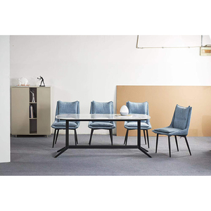 소결 돌 식탁 긴 식탁 럭셔리 룸 현대 금속 테이블 광고 의자 - Product Image 1