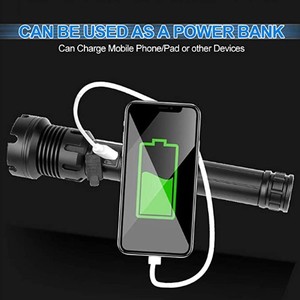 <span class=keywords><strong>Lampe</strong></span> torche extérieure en alliage d'aluminium améliorée Xhp90 <span class=keywords><strong>90000</strong></span> <span class=keywords><strong>Lumens</strong></span>, zoomable, 3 modes, indice <span class=keywords><strong>de</strong></span> protection IP55, batterie 26650, rechargeable par USB - Product Image 4