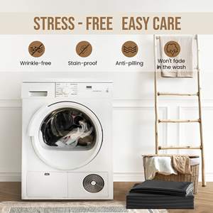 ชุดเครื่องนอนโรงแรม4ชิ้นผ้าคอตตอนขนาดคิงไซส์ชุดผ้าคลุมเตียงนอนแบบเรียบง่ายปัก - Product Image 6