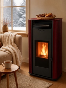 Poêle à granulés HY 12,2 kW, design moderne et fin, utilisation multi-espaces, <span class=keywords><strong>silencieux</strong></span>, efficace, télécommande, entièrement vitré - Product Image 2