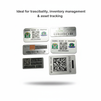 Placa de Identificación de Aluminio con Acabado en Níquel Negro Personalizada con Código QR y Serigrafía para Equipos/Etiquetas de Precio