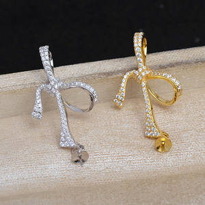 Colgante de Plata S925 con Lazo Flotante de 10-12 mm, Accesorio de Bricolaje, Producto Semiterminado Hueco para Joyería de Perlas JG5989 - Product Image 1