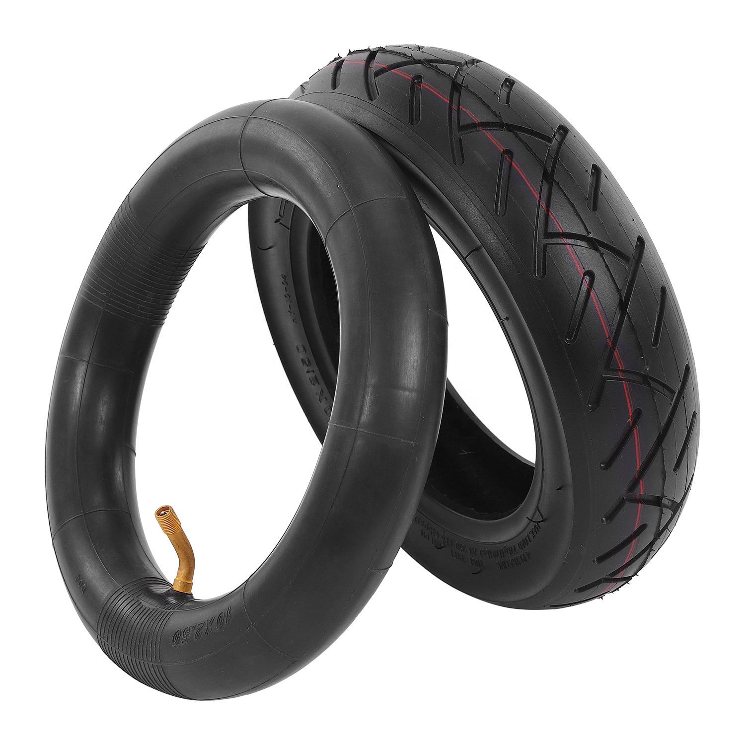 10 Inch Electric Scooter Tire 10*2.50 Pneumatic Inflatable Outer Tire with Inner Tube for 10 Inch/Quick 3 Zero Kick Scooter