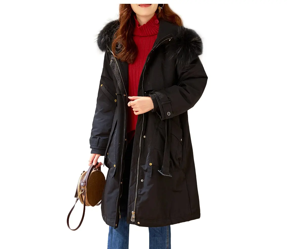 New winter women's long down jacket thickening coat  women's fashion hooded down jacket