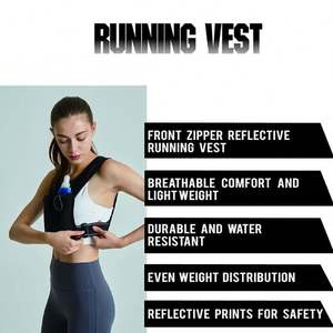 Gilet de course à pied avec porte-téléphone réfléchissant respirant léger en néoprène pour sports de plein air avec logo personnalisé et bouteilles d'eau - Product Image 5