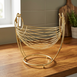 Cesta de Almacenamiento Redonda de Metal, Estilo Hamaca de Alambre, Diseño Minimalista, Tipo Vertical, Duradera, para Sala de Estar - Product Image 2