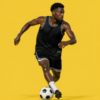 Ensemble de maillots de football sans manches personnalisés OEM ODM, logo, nom et numéro personnalisés, maillot d'entraînement de football en maille respirante